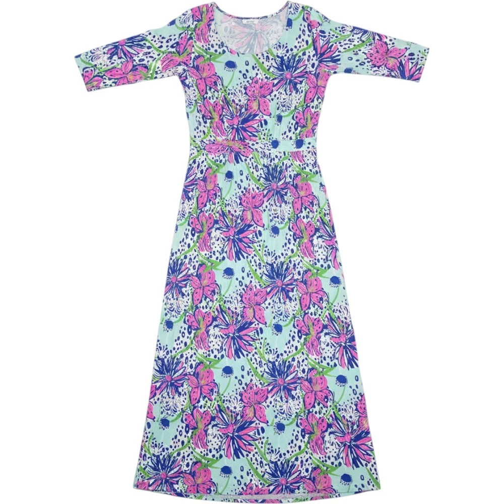 Lilly Pulitzer Nigella In The Garden Floral maxi dress Stretch XL Rare 68508